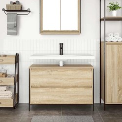 Meuble salle de bain lavabo tiroirs chêne sonoma 90x34,5x60 cm 