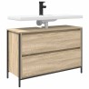 Meuble salle de bain lavabo tiroirs chêne sonoma 90x34,5x60 cm 