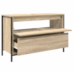 Meuble salle de bain lavabo tiroirs chêne sonoma 90x34,5x60 cm 