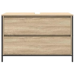 Meuble salle de bain lavabo tiroirs chêne sonoma 90x34,5x60 cm 