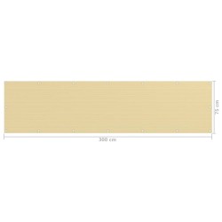 Écran de balcon Beige 75x300 cm PEHD 