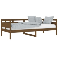 Lit de jour sans matelas marron miel bois pin massif 90x200 cm 