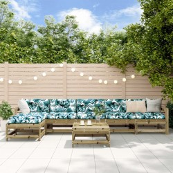 Salon de jardin 7 pcs bois de pin imprégné 