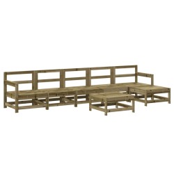 Salon de jardin 7 pcs bois de pin imprégné 