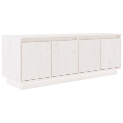 Meuble TV Blanc 110x34x40 cm Bois de pin massif 