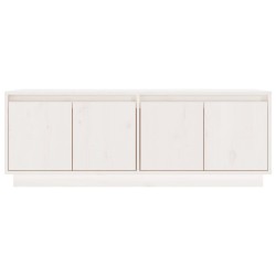 Meuble TV Blanc 110x34x40 cm Bois de pin massif 
