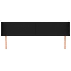 Tête de lit avec oreilles Noir 183x16x78/88 cm Tissu 