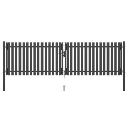 Portail de clôture de jardin Acier 4x1,25 m Anthracite 