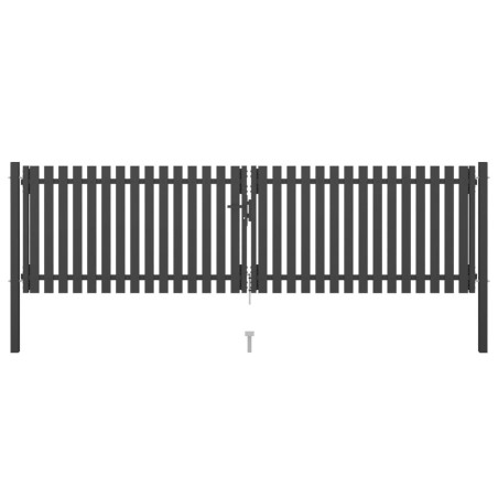 Portail de clôture de jardin Acier 4x1,25 m Anthracite 