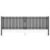 Portail de clôture de jardin Acier 4x1,25 m Anthracite 