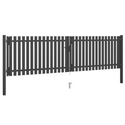 Portail de clôture de jardin Acier 4x1,25 m Anthracite 