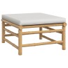Repose-pieds de jardin avec coussin gris clair bambou 