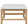 Repose-pieds de jardin avec coussin gris clair bambou 