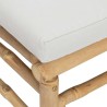 Repose-pieds de jardin avec coussin gris clair bambou 