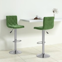 Tabourets de bar lot de 2 vert foncé velours 