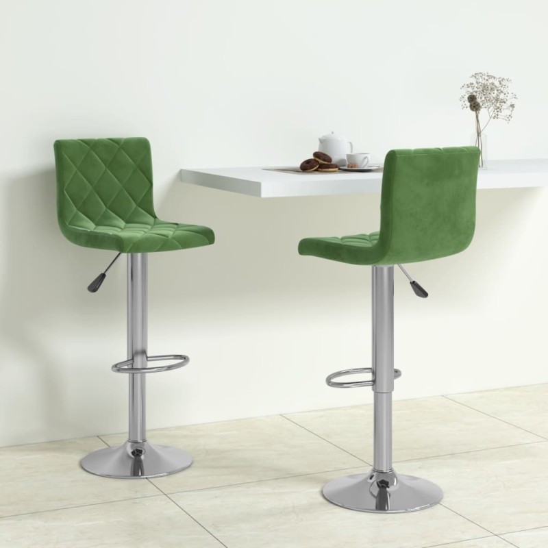 Tabourets de bar lot de 2 vert foncé velours Tabourets de bar lot de 2 vert foncé velours