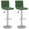 Tabourets de bar lot de 2 vert foncé velours 