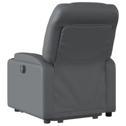 Fauteuil inclinable électrique gris similicuir 