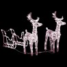 Décoration de Noël Rennes et traîneau 160 LED 130 cm Acrylique 