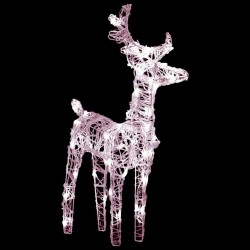 Décoration de Noël Rennes et traîneau 160 LED 130 cm Acrylique 