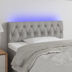 Tête de lit à LED gris clair 100x7x78/88 cm tissu 