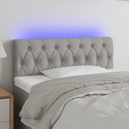 Tête de lit à LED gris clair 100x7x78/88 cm tissu 