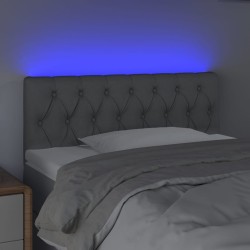 Tête de lit à LED gris clair 100x7x78/88 cm tissu 