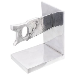 Serre-livres 2 pcs Argent 11x14x17,5 cm Aluminium Scie 