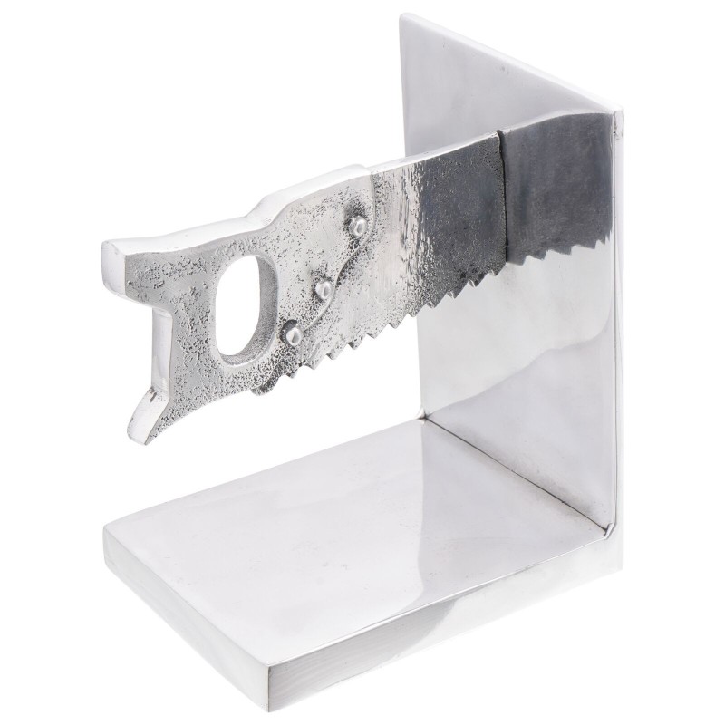 Serre-livres 2 pcs Argent 11x14x17,5 cm Aluminium Scie 