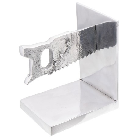 Serre-livres 2 pcs Argent 11x14x17,5 cm Aluminium Scie 