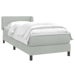 Sommier à lattes de lit et matelas gris clair 80x210 cm velours 