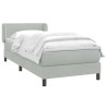 Sommier à lattes de lit et matelas gris clair 80x210 cm velours 