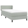 Sommier à lattes de lit et matelas gris clair 80x210 cm velours 