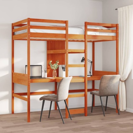 Cadre de lit superposé sans matelas 90x190cm bois de pin massif 