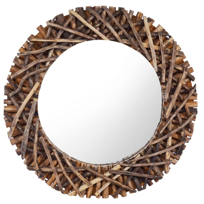 Miroir mural 60 cm Teck Rond Miroir mural 60 cm Teck Rond