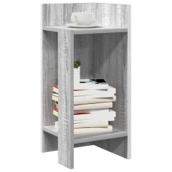 Table d'appoint avec étagère sonoma gris 25,5x27x60 cm 