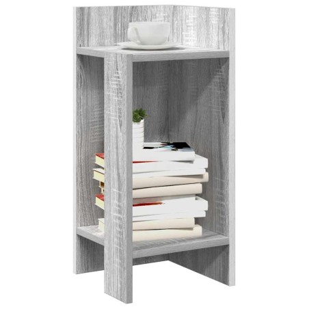 Table d'appoint avec étagère sonoma gris 25,5x27x60 cm 
