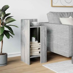 Table d'appoint avec étagère sonoma gris 25,5x27x60 cm 