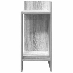Table d'appoint avec étagère sonoma gris 25,5x27x60 cm 