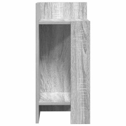 Table d'appoint avec étagère sonoma gris 25,5x27x60 cm 