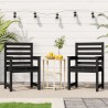 Chaises de jardin lot de 2 noir 60x48x91 cm bois massif de pin 