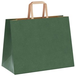 Sacs en papier 50 pcs avec poignées vert 32x17x25 cm 
