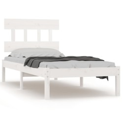 Cadre de lit sans matelas blanc 100x200 cm bois massif 