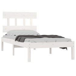 Cadre de lit sans matelas blanc 100x200 cm bois massif 