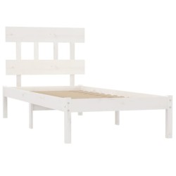 Cadre de lit sans matelas blanc 100x200 cm bois massif 
