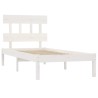 Cadre de lit sans matelas blanc 100x200 cm bois massif 