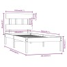 Cadre de lit sans matelas blanc 100x200 cm bois massif 