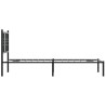 Cadre de lit métal sans matelas avec tête de lit noir 80x200 cm 