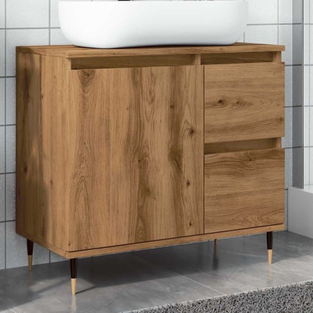 Armoire de salle de bain chêne artisanal bois d'ingénierie 