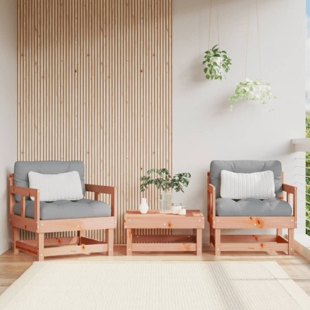 Chaises de jardin lot de 2 cm bois massif douglas 